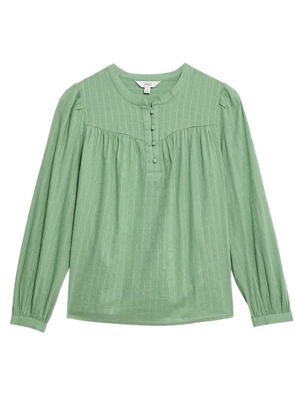 M&S Marks & Spencer Pure Cotton Textured Blouse | 10